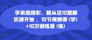 学家庭摄影，就从这10堂模仿课开始 ，10节视频课(学)+10次训练营(练)-520资源库