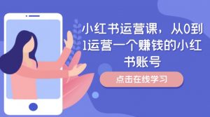 小红书运营课，从0到1运营一个赚钱的小红书账号-520资源库