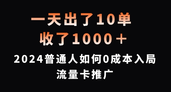 一天出了10单，收了1000+，2024普通人如何0成本入局流量卡推广【揭秘】-520资源库