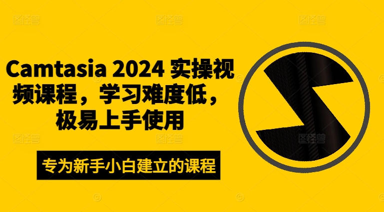 Camtasia 2024 实操视频课程，学习难度低，极易上手使用-520资源库