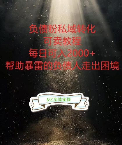 负债粉掘金计划，帮助负债者解决问题，债务规划，债务重组，最好的变现方式【揭秘】-520资源库