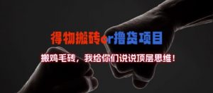 得物搬砖撸货项目?掰下数据，我给你们说说顶层思维【揭秘】-520资源库