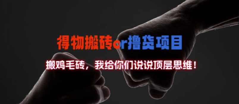 得物搬砖撸货项目?掰下数据，我给你们说说顶层思维【揭秘】-520资源库