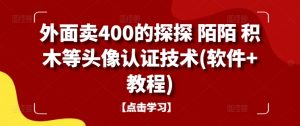 外面卖400的探探 陌陌 积木等头像认证技术(软件+教程)-520资源库