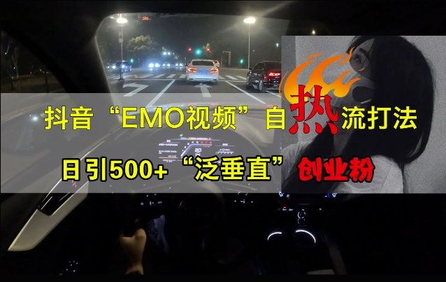 抖音EMO视频自热打法,日引500+“泛垂直”创业粉-520资源库