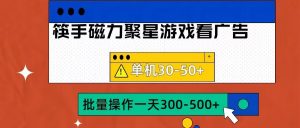 筷手磁力聚星4.0实操玩法，单机30-50+可批量放大【揭秘】-520资源库