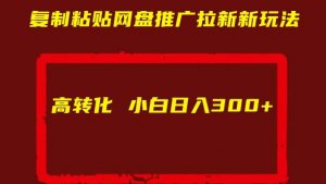 复制粘贴网盘推广拉新新玩法高转化小白日入300+【揭秘】-520资源库