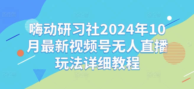 嗨动研习社2024年10月最新视频号无人直播玩法详细教程-520资源库