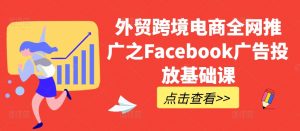 外贸跨境电商全网推广之Facebook广告投放基础课-520资源库