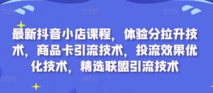 最新抖音小店课程,体验分拉升技术,商品卡引流技术,投流效果优化技术,精选联盟引流技术-520资源库