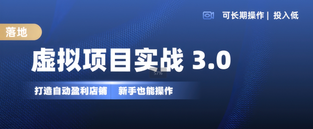 虚拟项目实战3.0，打造自动盈利店铺，可长期操作投入低，新手也能操作-520资源库