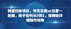 网盘拉新项目，夸克百度uc迅雷一起搞，新手如何从0到1，保姆级详细操作攻略-520资源库