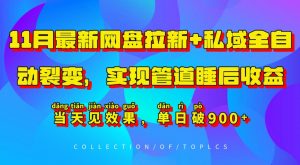 11月最新网盘拉新+私域全自动裂变,实现管道睡后收益,当天见效果,单日破900+-520资源库