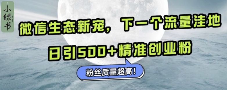 微信生态新宠小绿书：下一个流量洼地，日引500+精准创业粉，粉丝质量超高-520资源库