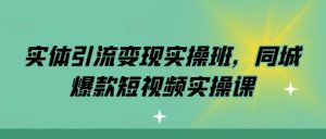 实体引流变现实操班，同城爆款短视频实操课-520资源库