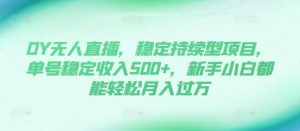 DY无人直播，稳定持续型项目，单号稳定收入500+，新手小白都能轻松月入过万【揭秘】-520资源库