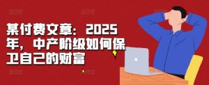 某付费文章：2025年，中产阶级如何保卫自己的财富-520资源库