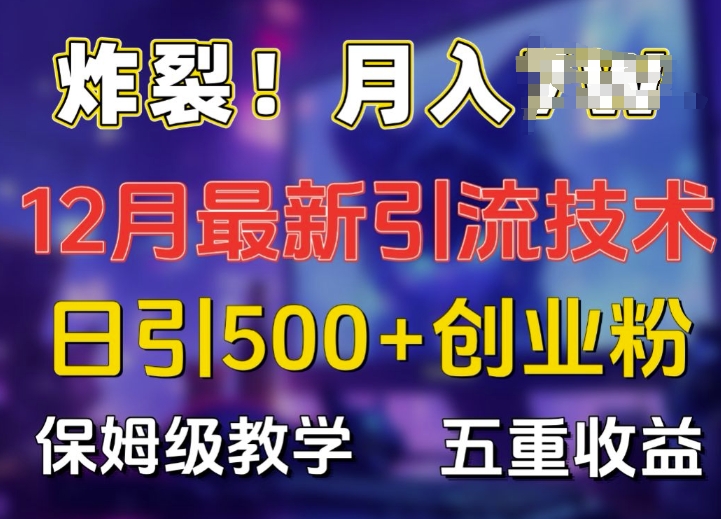 炸裂!揭秘12月最新日引流500+精准创业粉，多重收益保姆级教学-520资源库