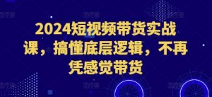 2024短视频带货实战课,搞懂底层逻辑,不再凭感觉带货-520资源库