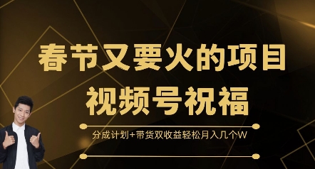 春节又要火的项目视频号祝福，分成计划+带货双收益，轻松月入几个W【揭秘】-520资源库