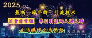 最新“跨年群”引流，流量非常猛，单日引流两人满人群，立马操作立马见效【揭秘】-520资源库