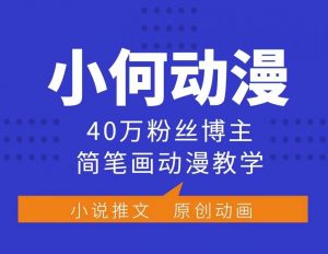 小何动漫简笔画动漫教学，40万粉丝博主课程，可做伙伴计划、分成计划、接广告等-520资源库