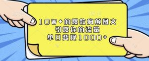 10W+的爆款疯颠图文，引爆你的流量，单日变现1k【揭秘】-520资源库