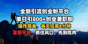全新引流创业粉平台 单日引800+,创业兼职粉,操作简单,每天仅需8分钟【仅揭秘】-520资源库
