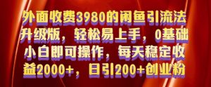 外面收费3980的闲鱼引流法，轻松易上手,0基础小白即可操作，日引200+创业粉的保姆级教程【揭秘】-520资源库