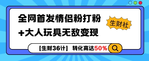 【生财36计】全网首发情侣粉打粉+大人玩具无敌变现-520资源库