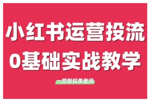 小红书运营投流,小红书广告投放从0到1的实战课,学完即可开始投放-520资源库