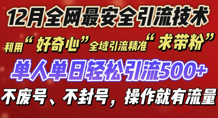 12 月份全网最安全引流创业粉技术来袭，不封号不废号，有操作就有流量【揭秘】-520资源库