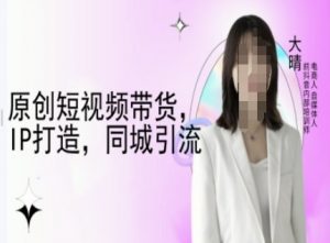 原创短视频带货，IP打造，同城引流-大晴自媒体教程-520资源库