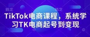 TikTok电商课程，​系统学习TK电商起号到变现-520资源库