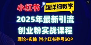 2025年最新小红书引流创业粉实战课程【超详细教学】小白轻松上手，月入1W+，附小红书养号SOP-520资源库