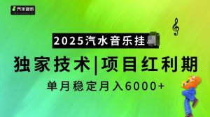 2025汽水音乐挂JI项目，独家最新技术，项目红利期稳定月入6000+-520资源库