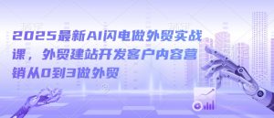 2025最新AI闪电做外贸实战课，外贸建站开发客户内容营销从0到3做外贸-520资源库
