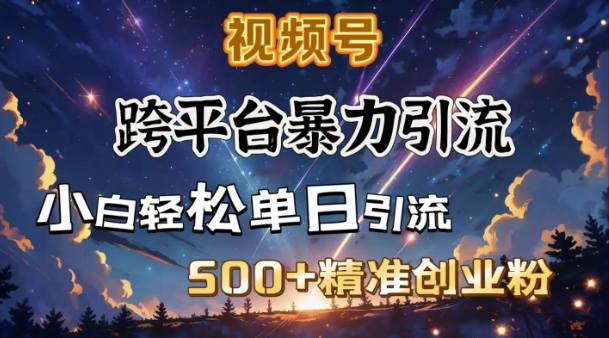 跨平台暴力引流，私域完美闭环，日引500+精准创业粉-520资源库
