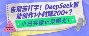 告别苦打字！DeepSeek智能创作1小时入2张？小白实操记录曝光-520资源库