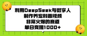 利用DeepSeek与数字人制作养宠科普视频，非常火爆的赛道，单日变现多张-520资源库