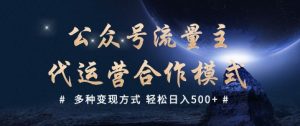 公众号流量主代运营  多种变现方式 轻松日入5张【揭秘】-520资源库