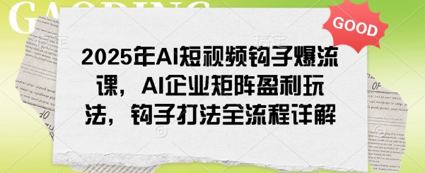 2025年AI短视频钩子爆流课，AI企业矩阵盈利玩法，钩子打法全流程详解-520资源库