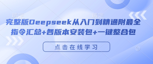 完整版Deepseek从入门到精通附最全指令汇总+各版本安装包+一键整合包-520资源库