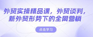 外贸实操精品课，外贸谈判，新外贸形势下的全网营销-520资源库