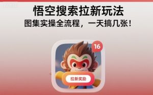 悟空搜索拉新玩法，图集实操全流程，一天搞几张-520资源库