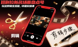 短剧拉新名场面盘点号玩法剪辑全流程，详细实操课-520资源库