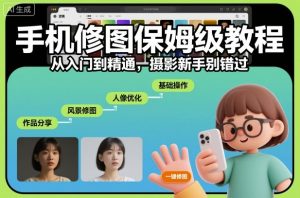 手机修图保姆级教程，从入门到精通，摄影新手别错过-520资源库