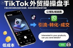 TikTok外贸操盘手，打通公域引流到私域成交全链路，低成本获取高质量海外询盘-520资源库