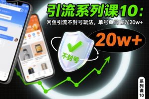 引流系列课10：闲鱼引流不封号玩法，单号单日曝光20w+-520资源库