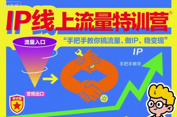 IP线上流量特训营，手把手教你搞流量、做IP、稳变现-520资源库